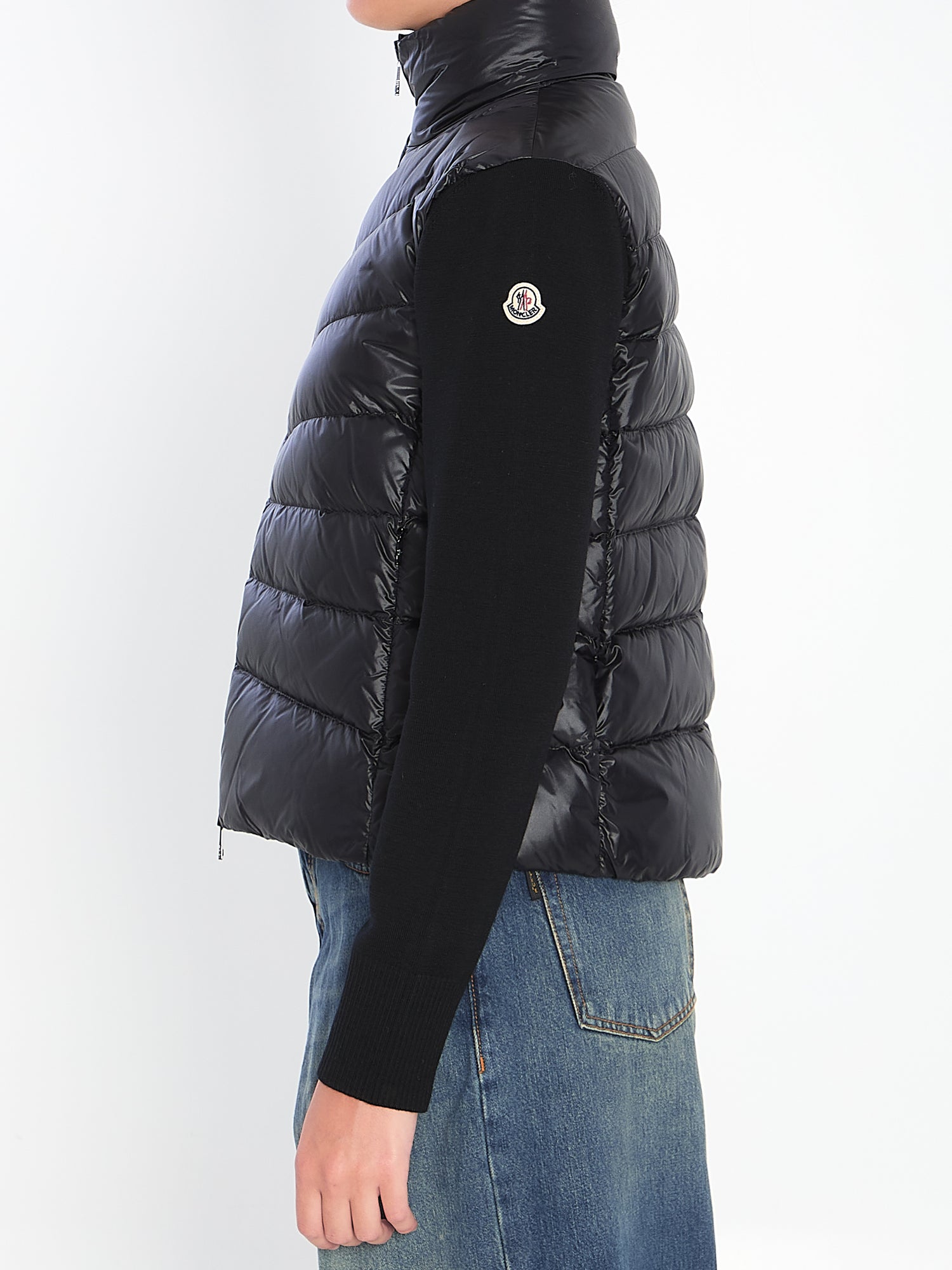 MONCLER XS padded wool cardigan