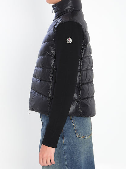MONCLER XS padded wool cardigan