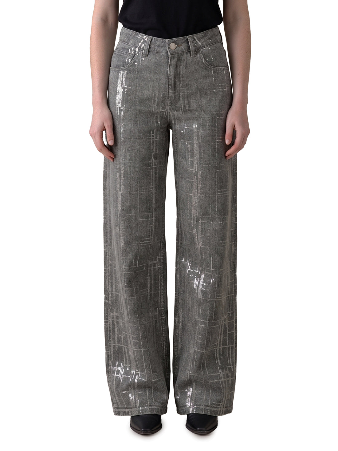 FEDERICA TOSI 24 jeans with sequin embroidery
