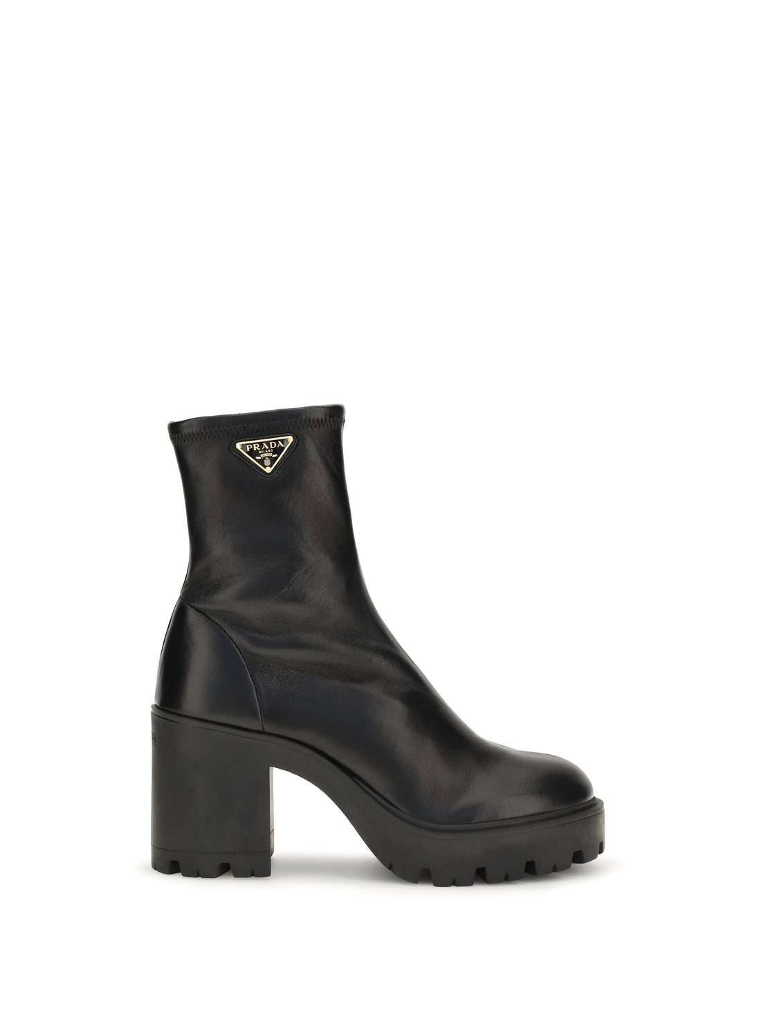PRADA 36 stretch leather platform ankle boots