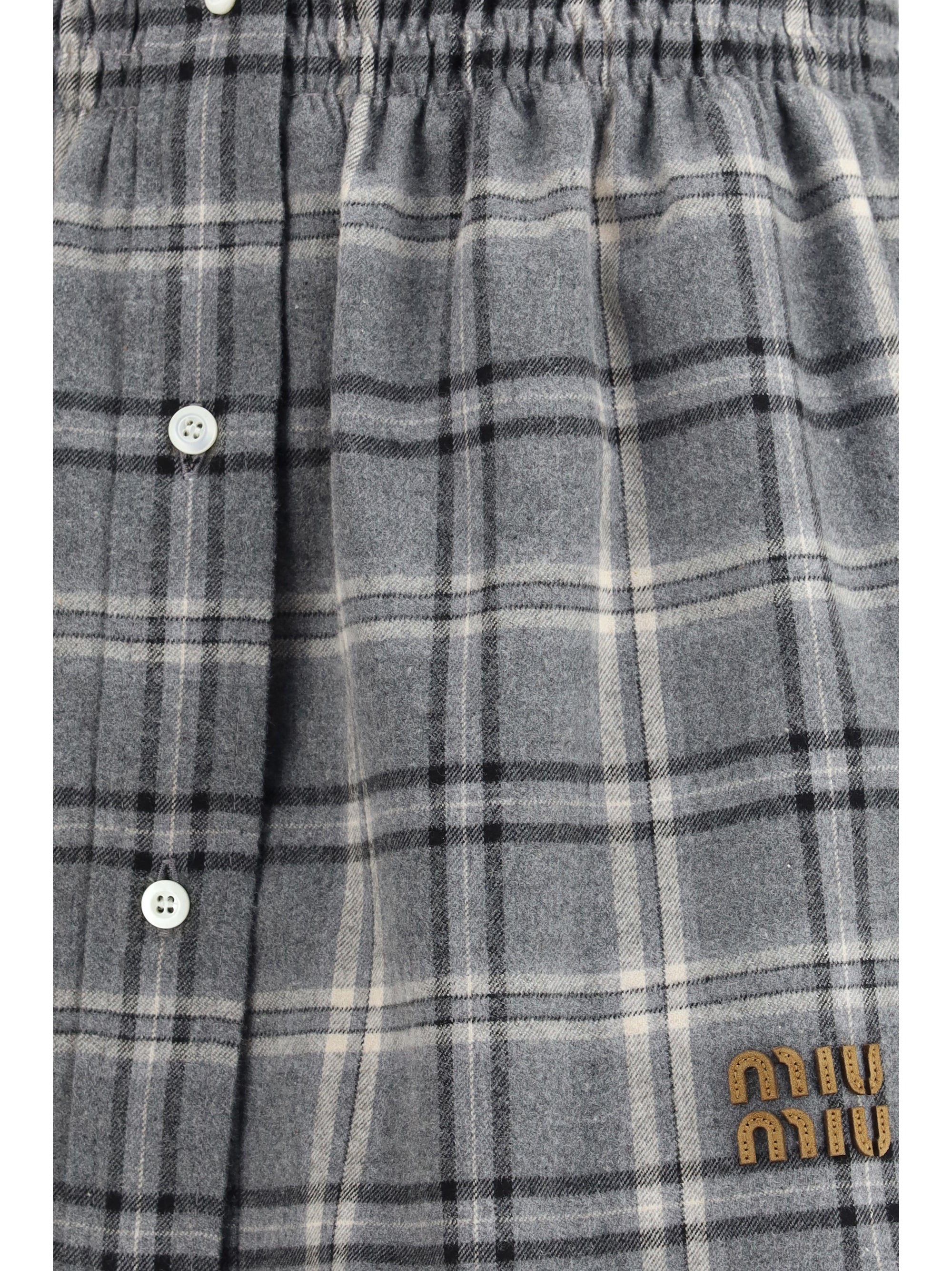 check flannel miniskirt