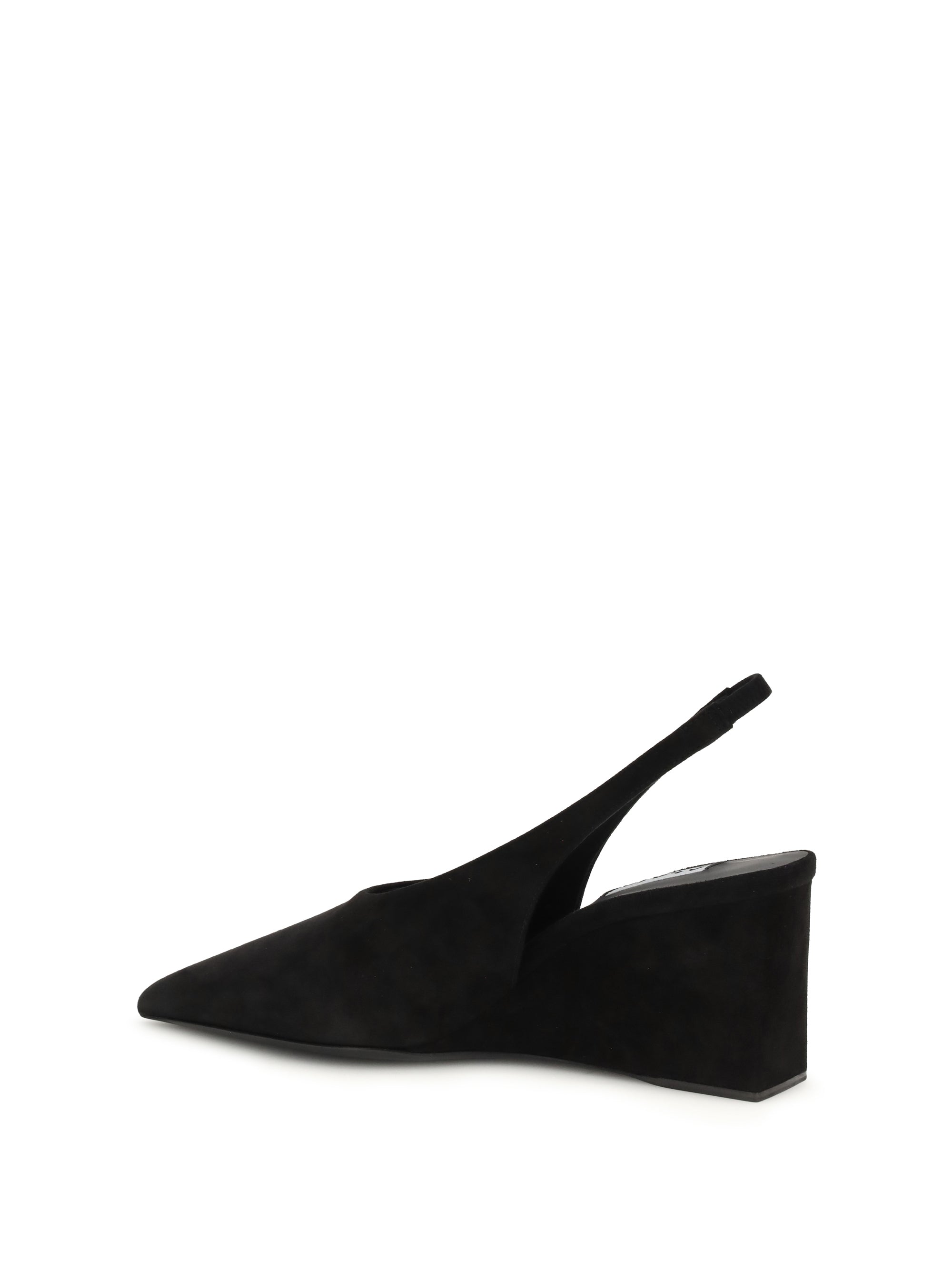 cube wedge slingback pumps