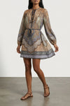 wanderlust patterned silk minidress