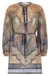 wanderlust patterned silk minidress