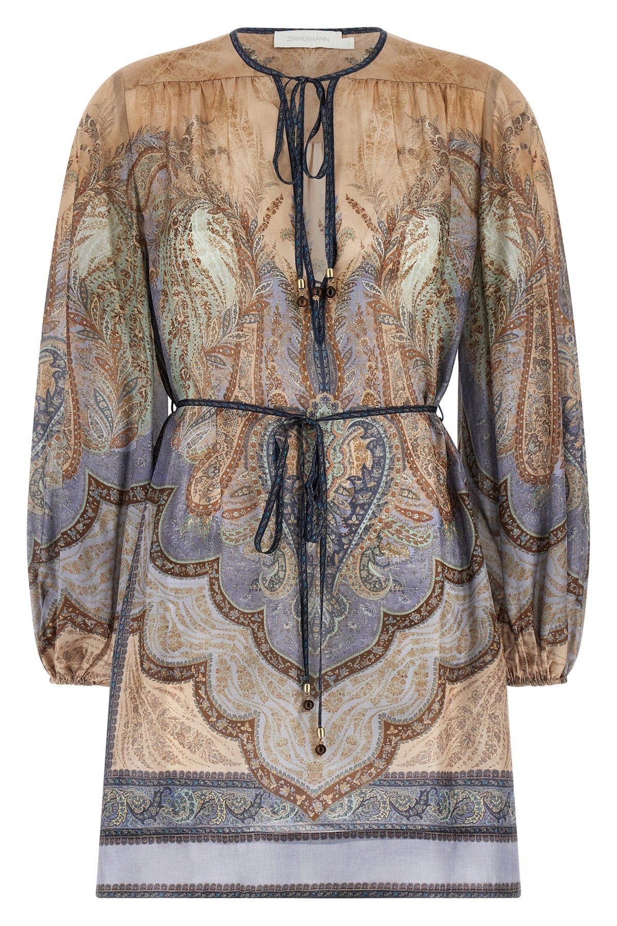 wanderlust patterned silk minidress