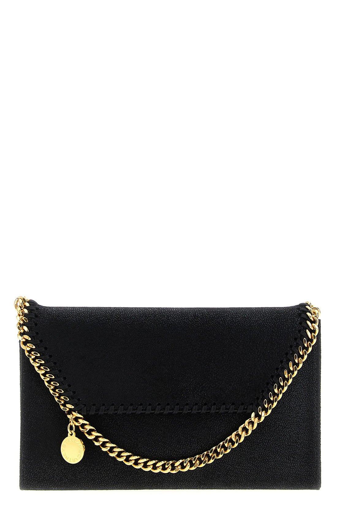 STELLA MCCARTNEY OS shaggy deer vegan fabric wallet on chain
