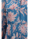 maxi pleated dress with flared sleeves
