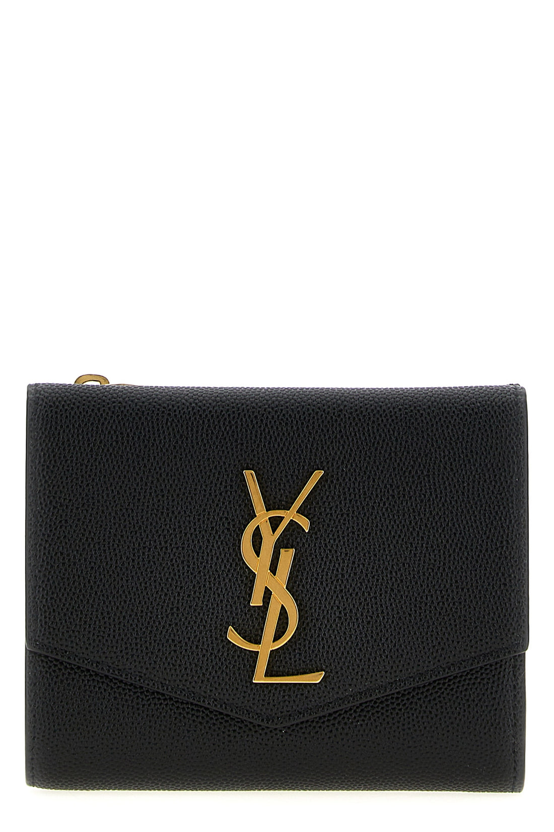 SAINT LAURENT OS uptown wallet in grain de poudre embossed leather