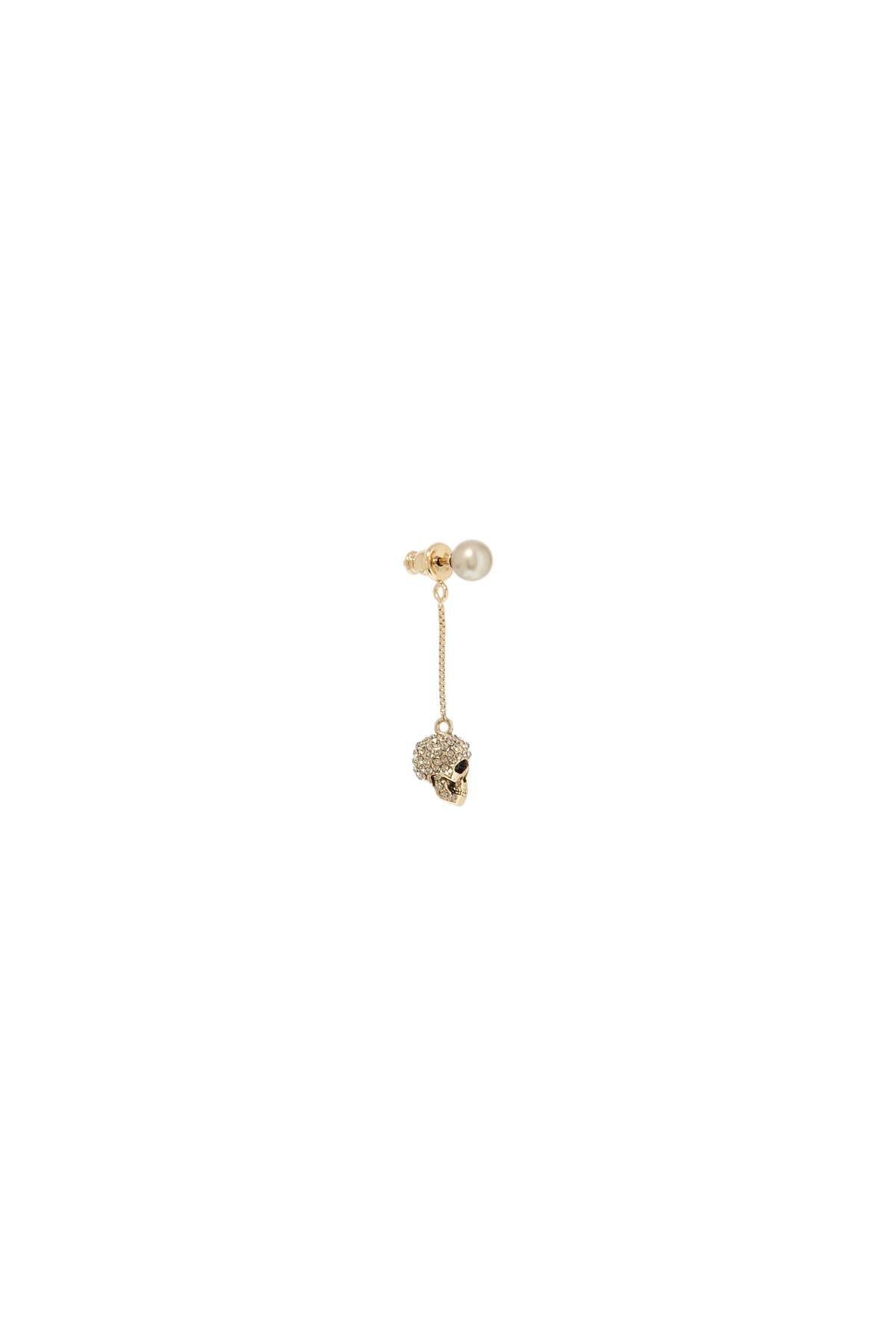 skull earrings with pavé and chain