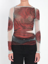 JEAN PAUL GAULTIER M blurry roses top 