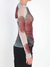 JEAN PAUL GAULTIER M blurry roses top 