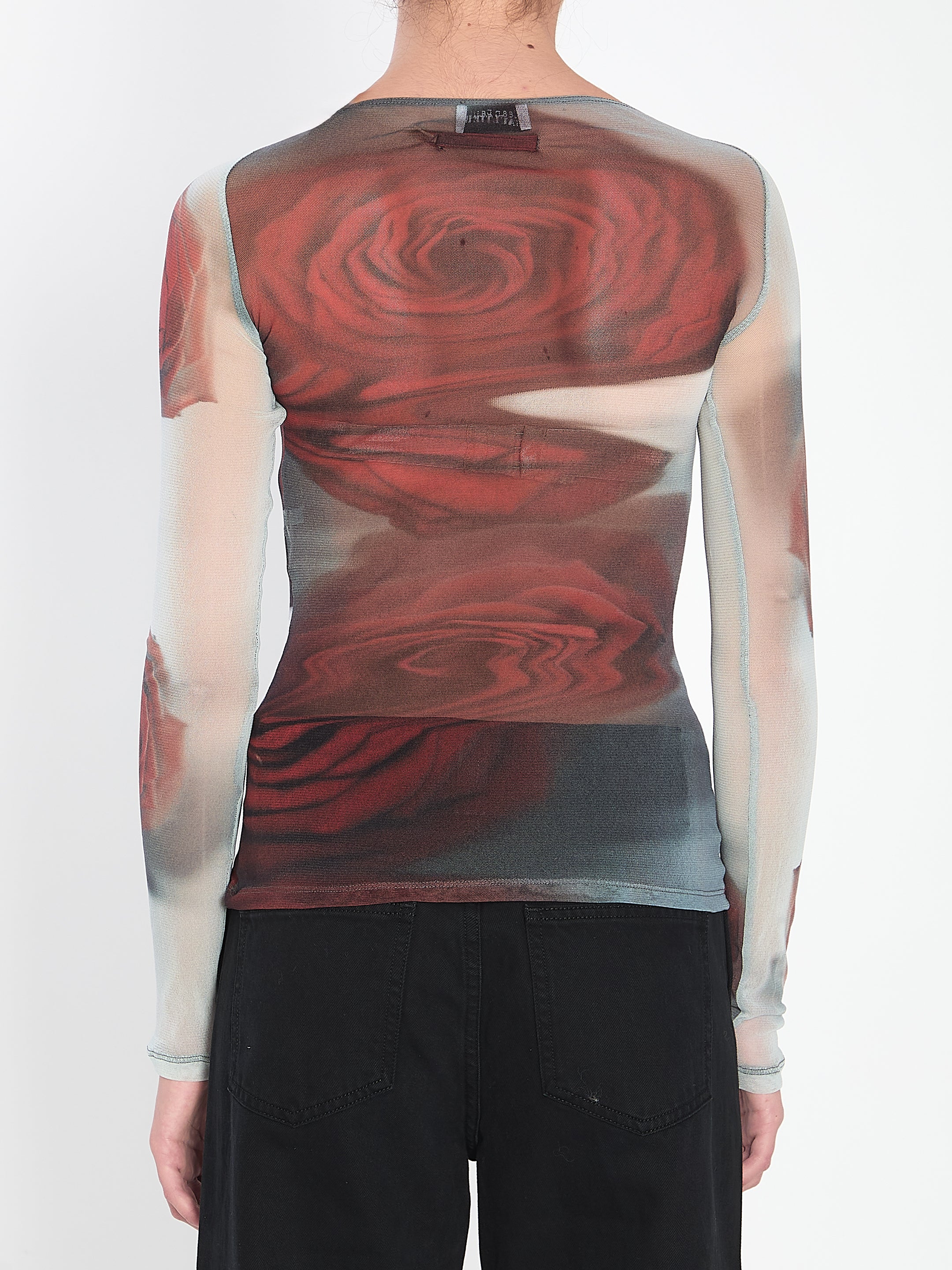 JEAN PAUL GAULTIER M blurry roses top 