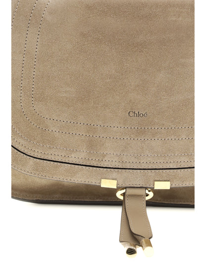 CHLOÉ OS marcie suede leather shoulder bag