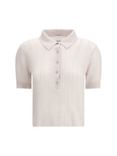 ALLUDE L polo-neck short-sleeve sweater