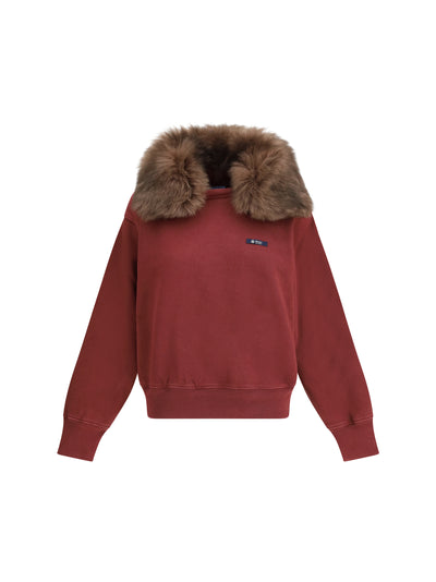 sweatshirt with a shearling collar