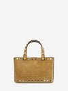 rockstud mini suede shopping bag