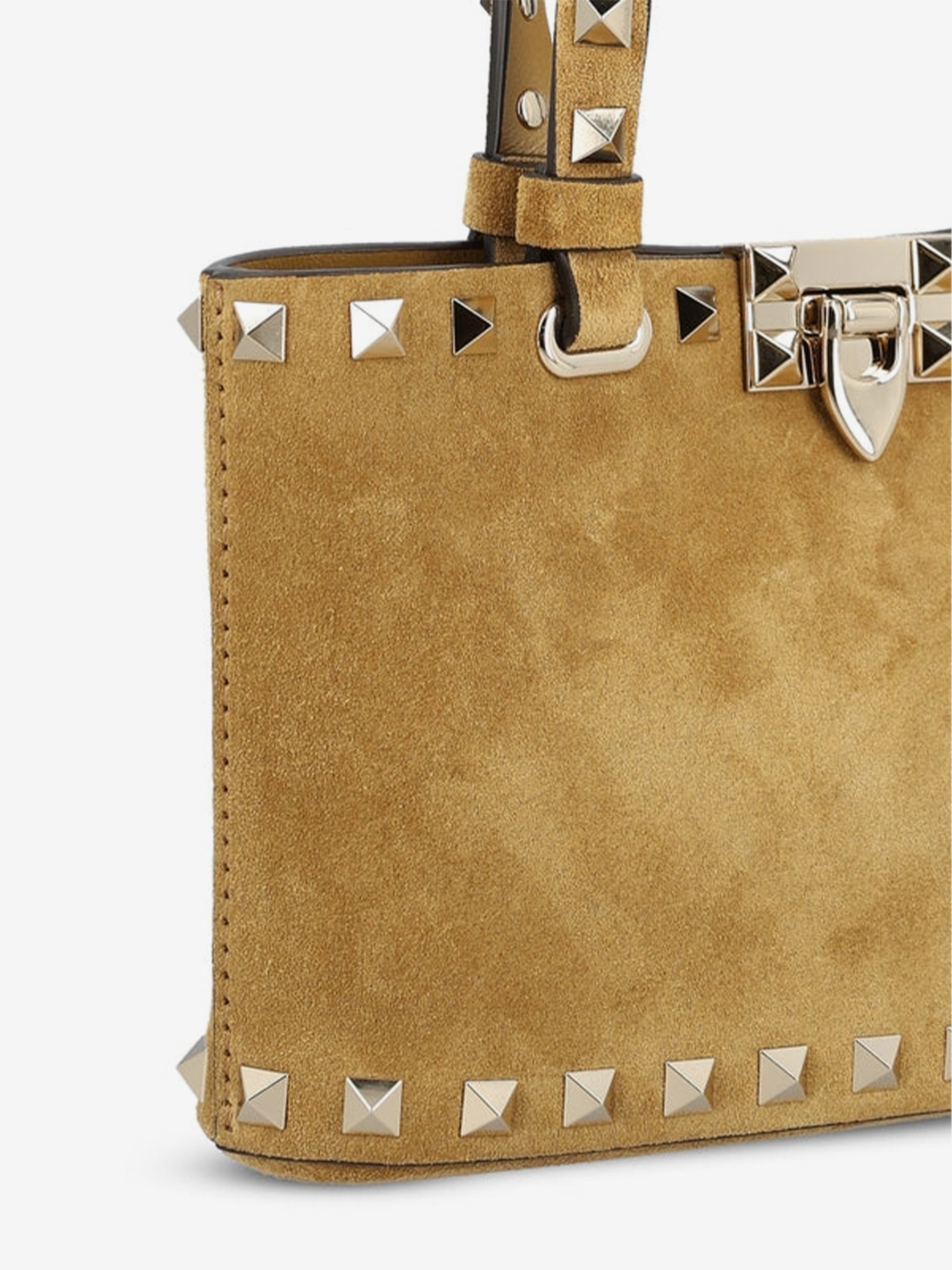 rockstud mini suede shopping bag