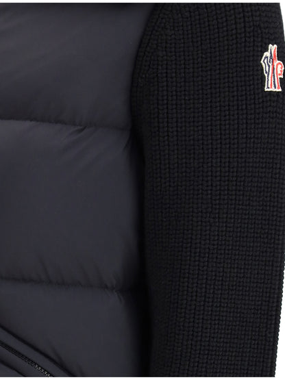 MONCLER GRENOBLE M padded wool zip-up cardigan