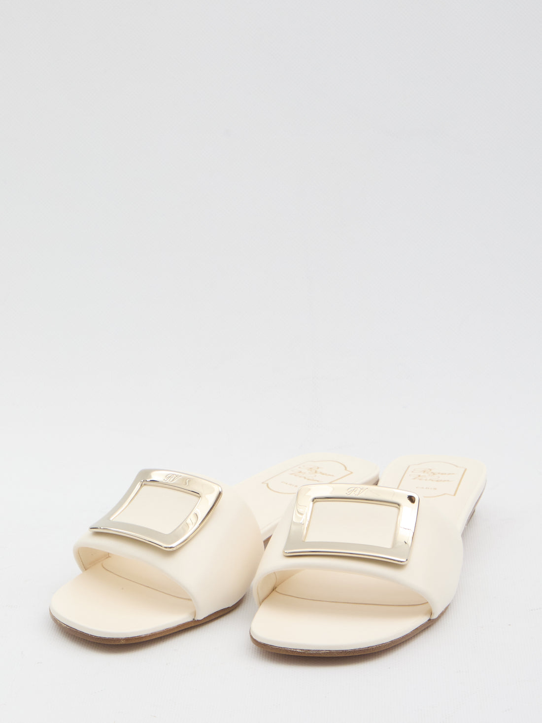 ROGER VIVIER 36 rv padded leather slides