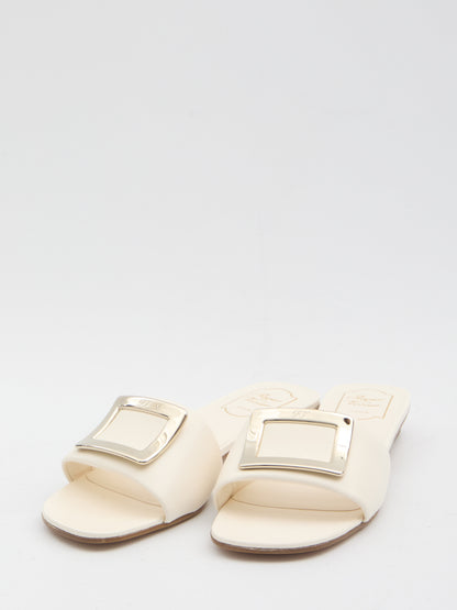 ROGER VIVIER 36 rv padded leather slides