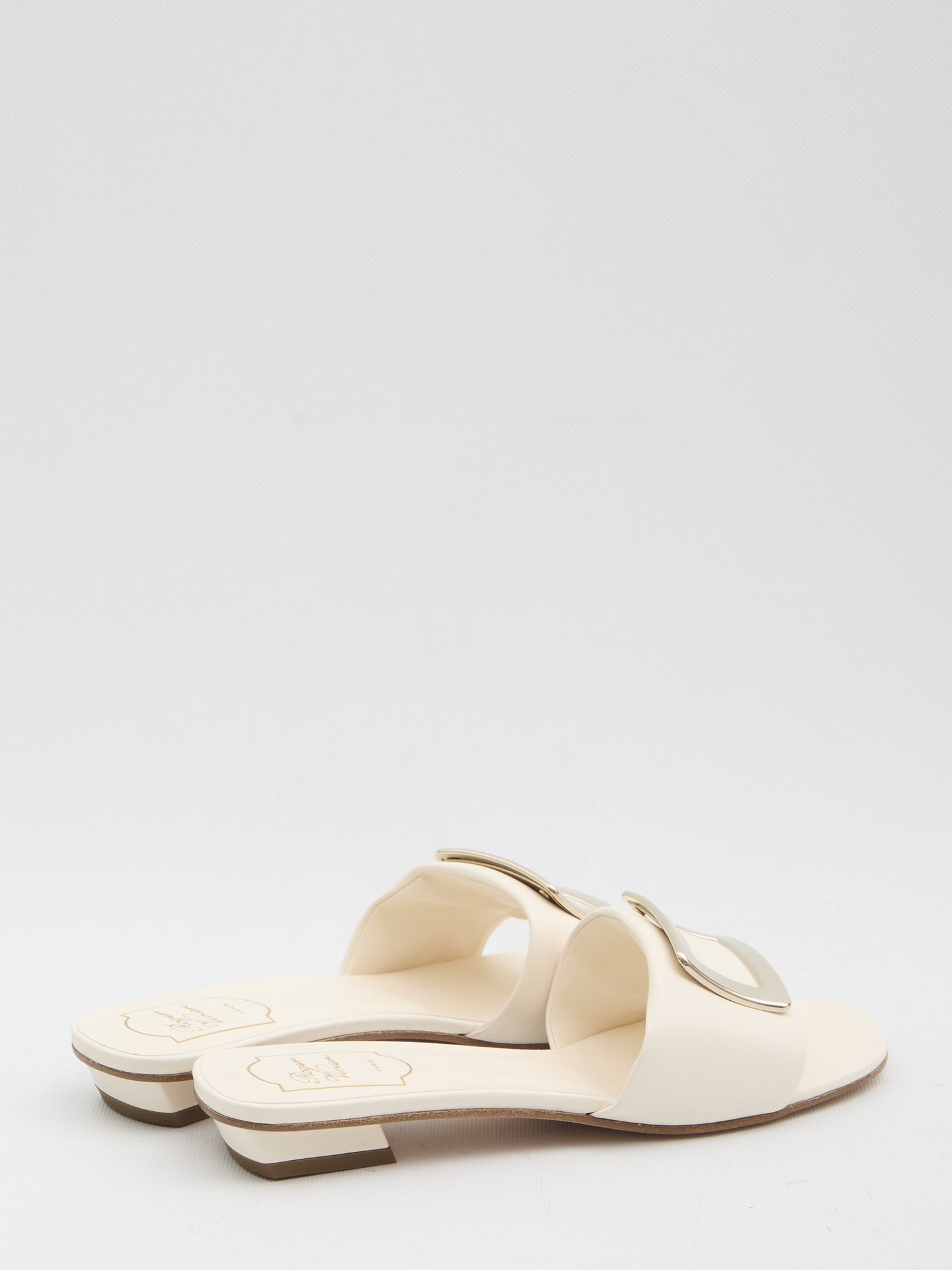 ROGER VIVIER 36 rv padded leather slides