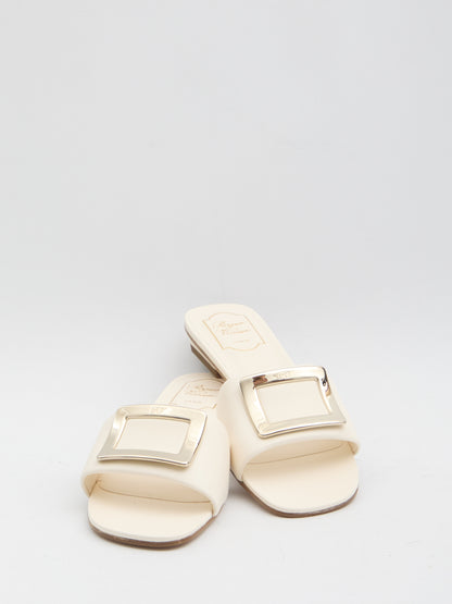 ROGER VIVIER 36 rv padded leather slides