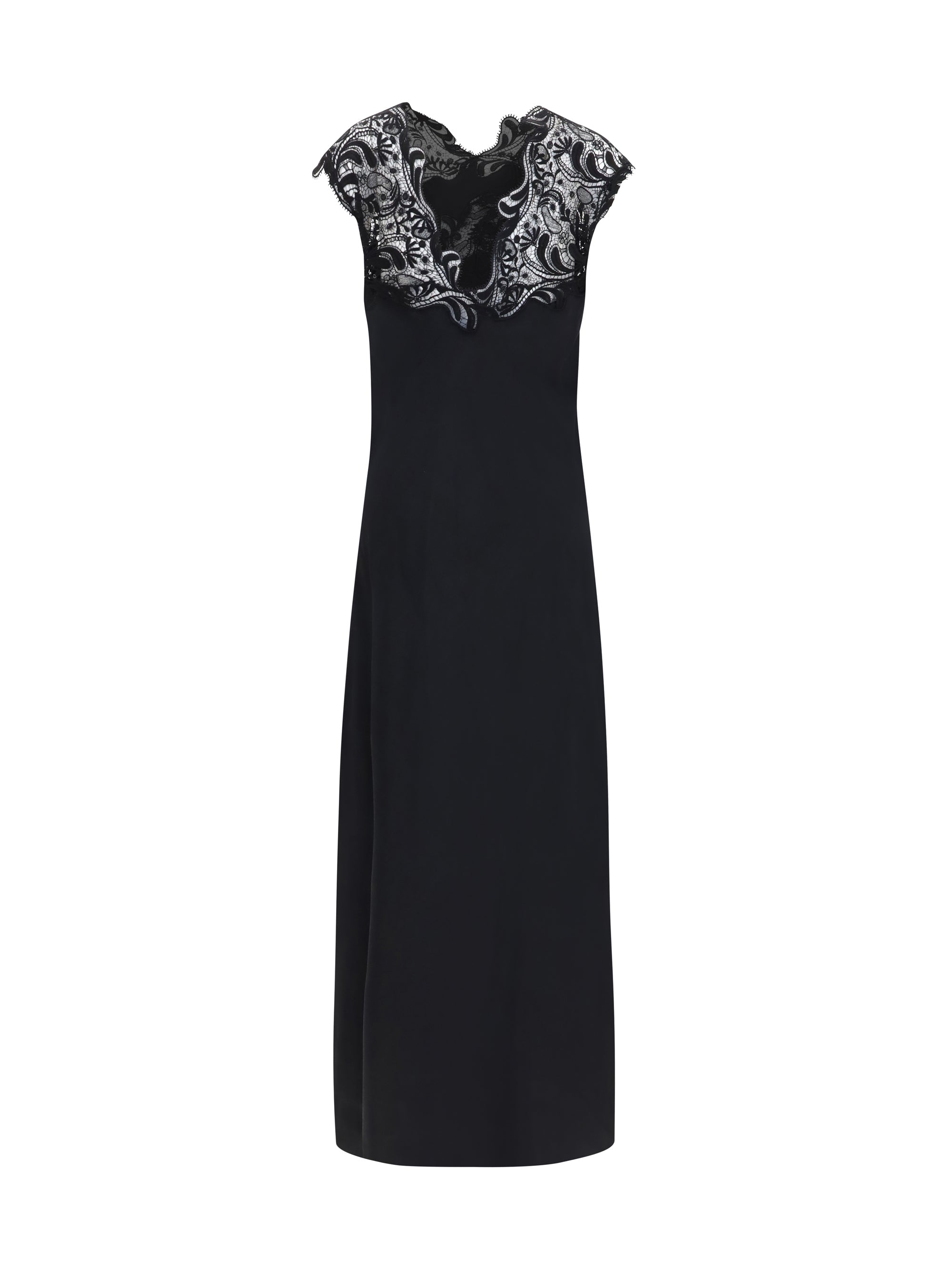silk dress with lace