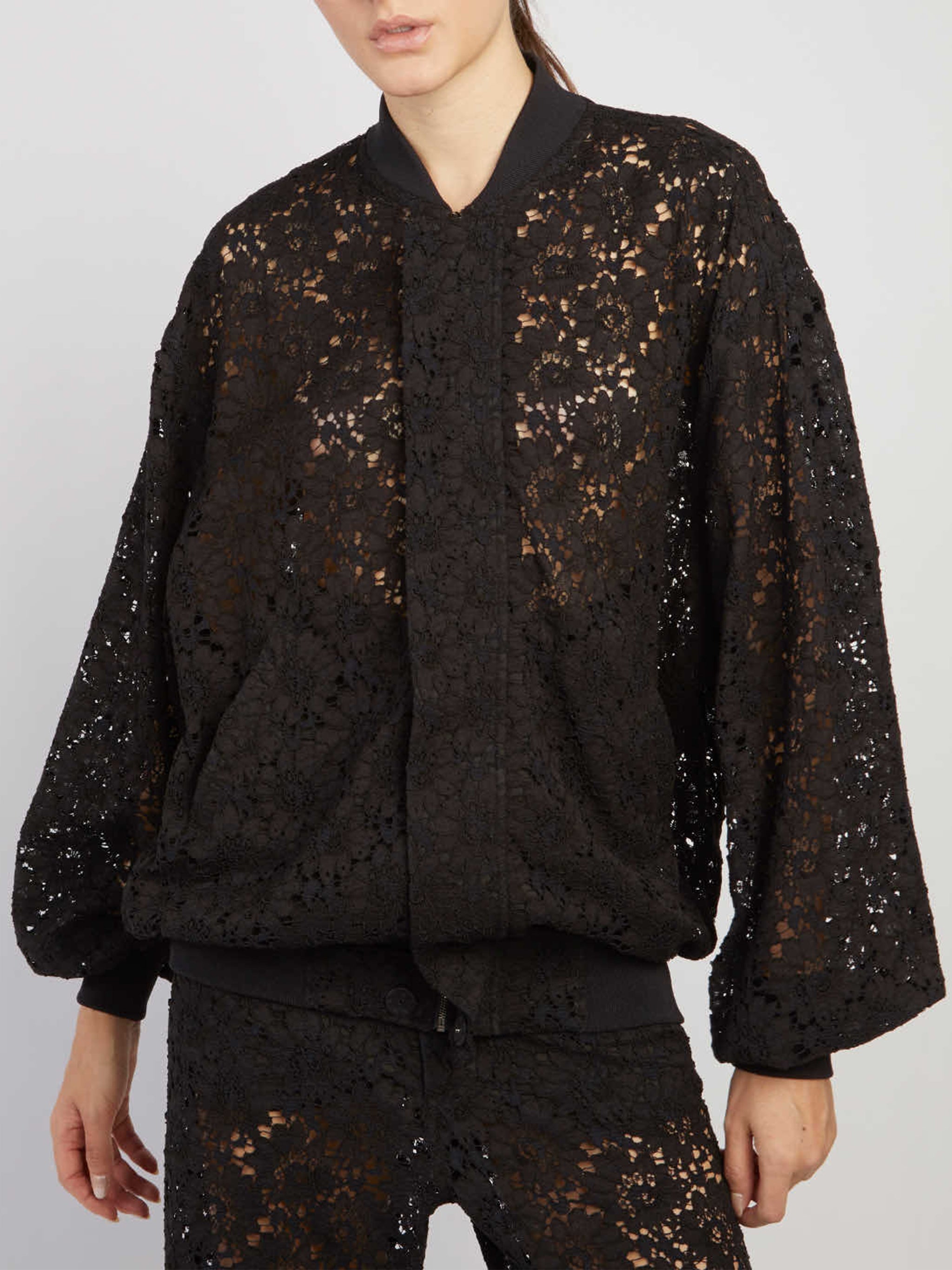 lace bomber jacket