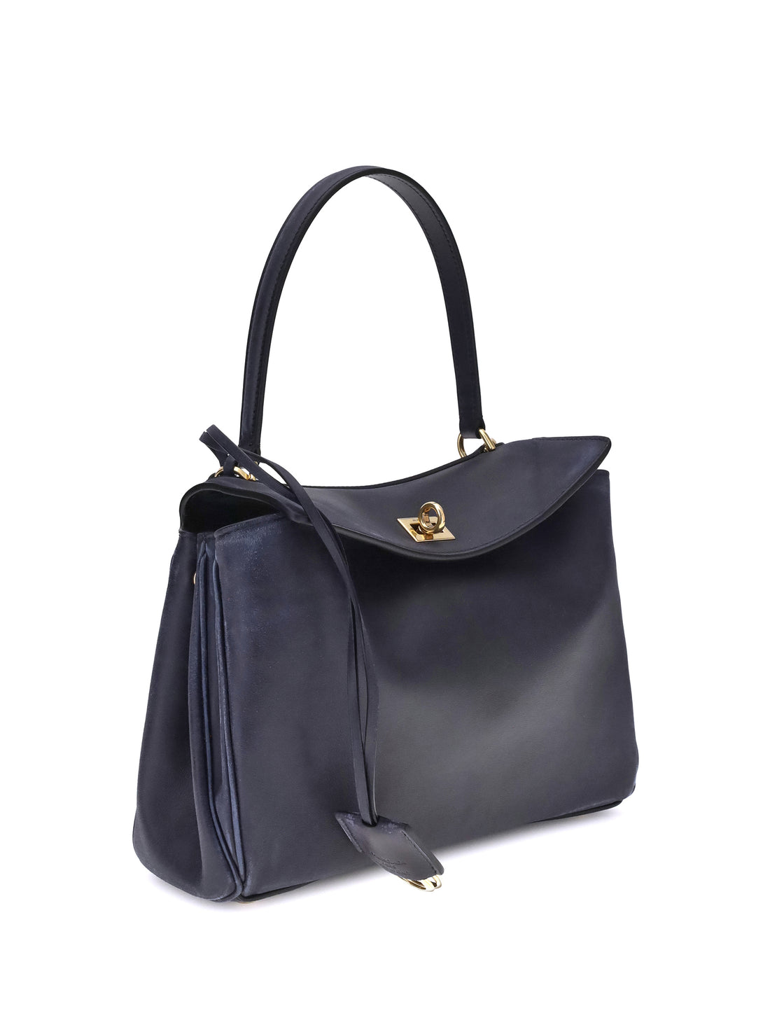 BALENCIAGA OS rodeo small shoulder bag in used-effect leather