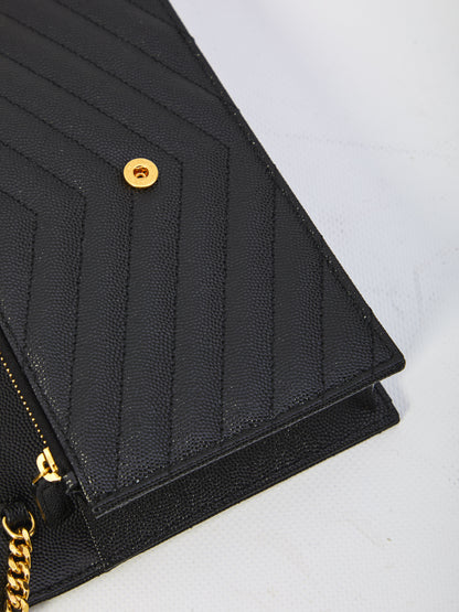 SAINT LAURENT OS envelope clutch with chain
