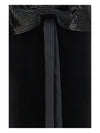 velvet long dress with decorative bow