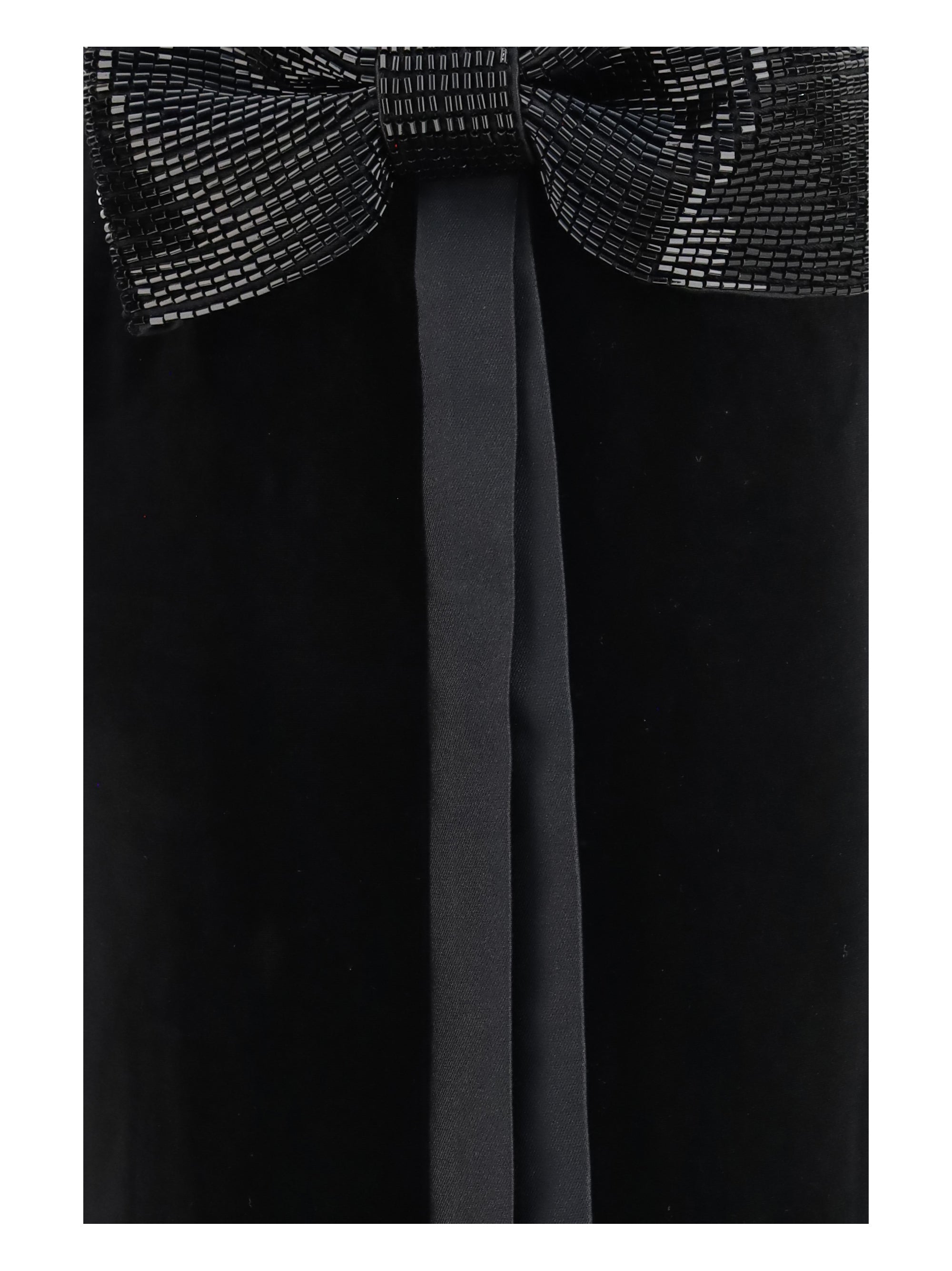 velvet long dress with decorative bow
