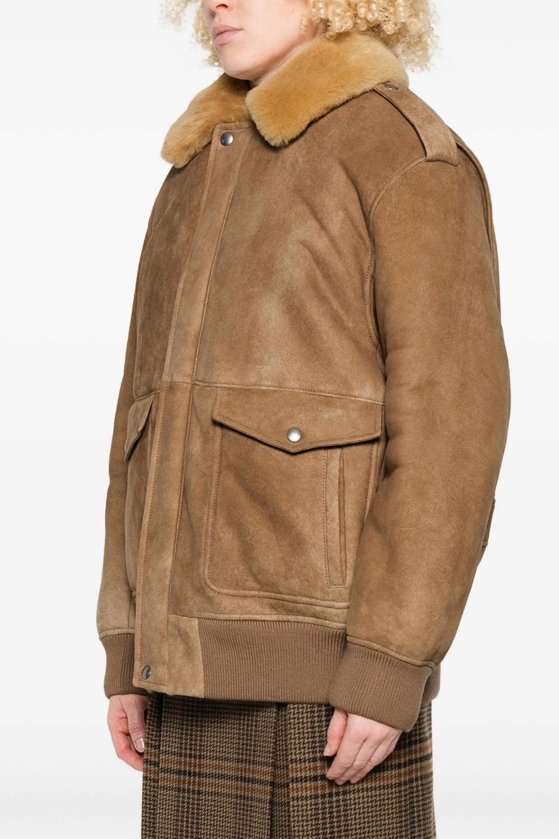 PRADA 38 sheepskin bomber jacket
