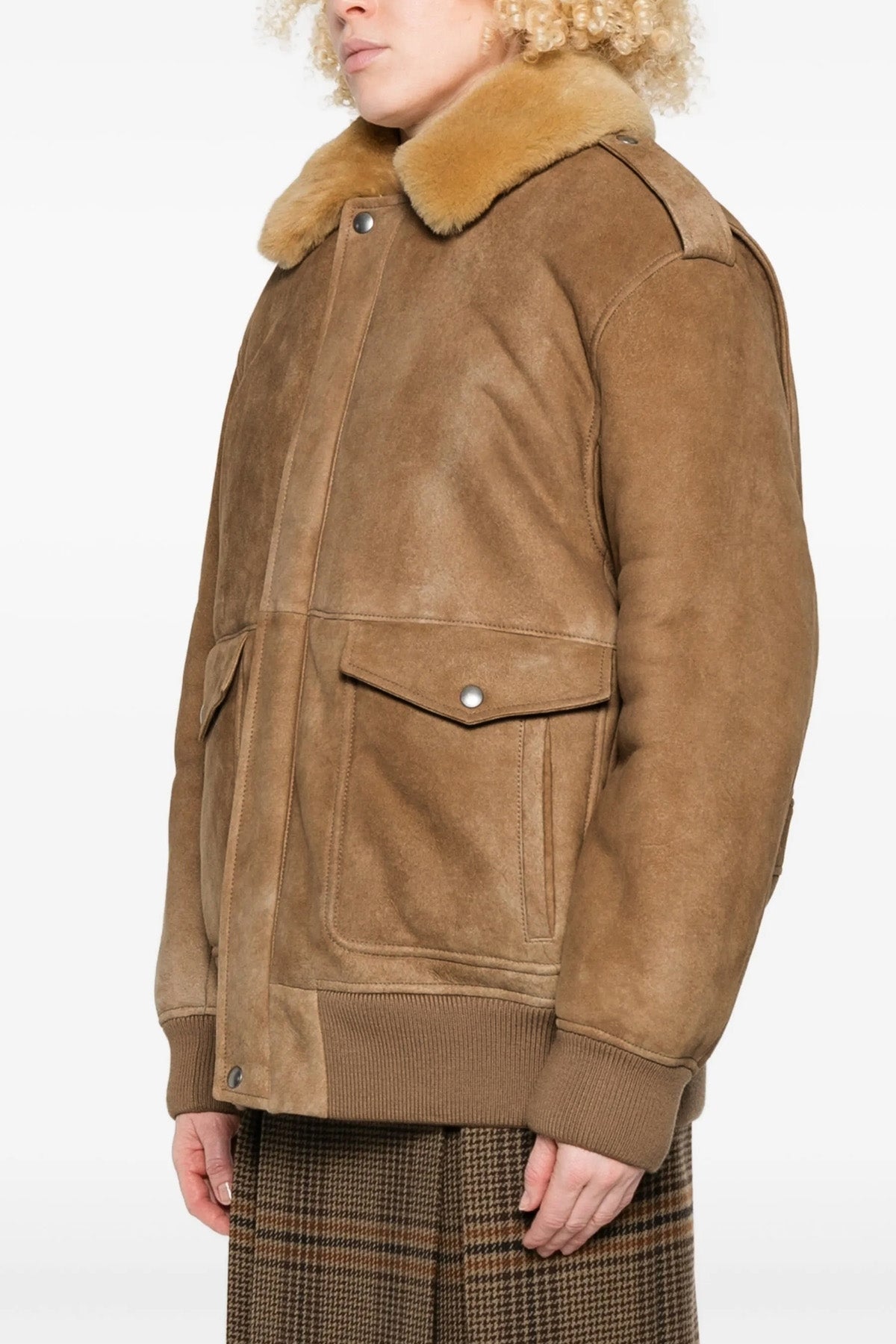 sheepskin bomber jacket