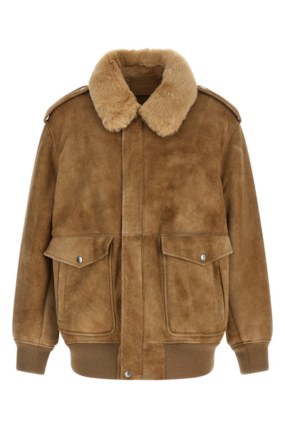 sheepskin bomber jacket