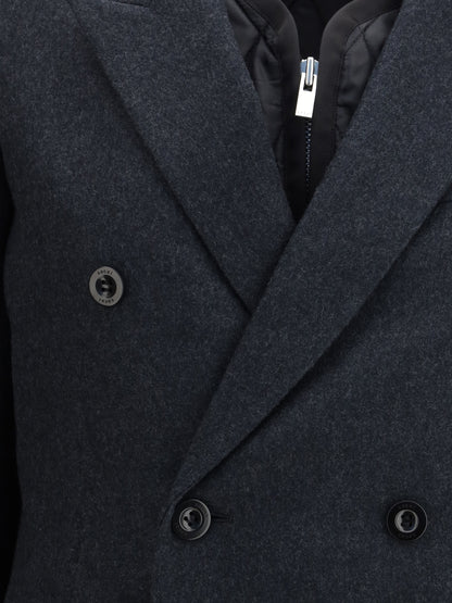 SACAI 3 wool melton and wool knit jacket