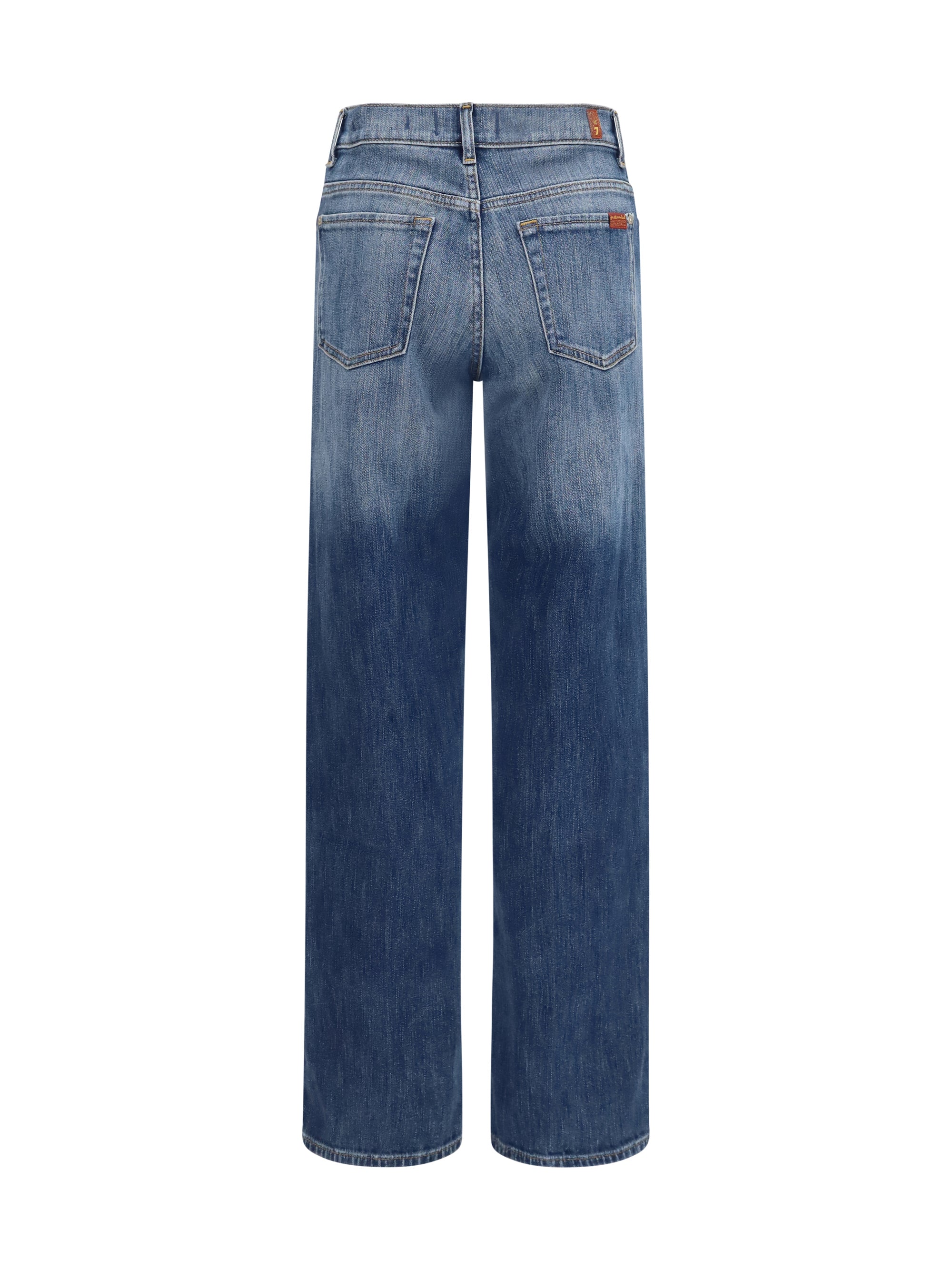 straight-leg vintage wash jeans