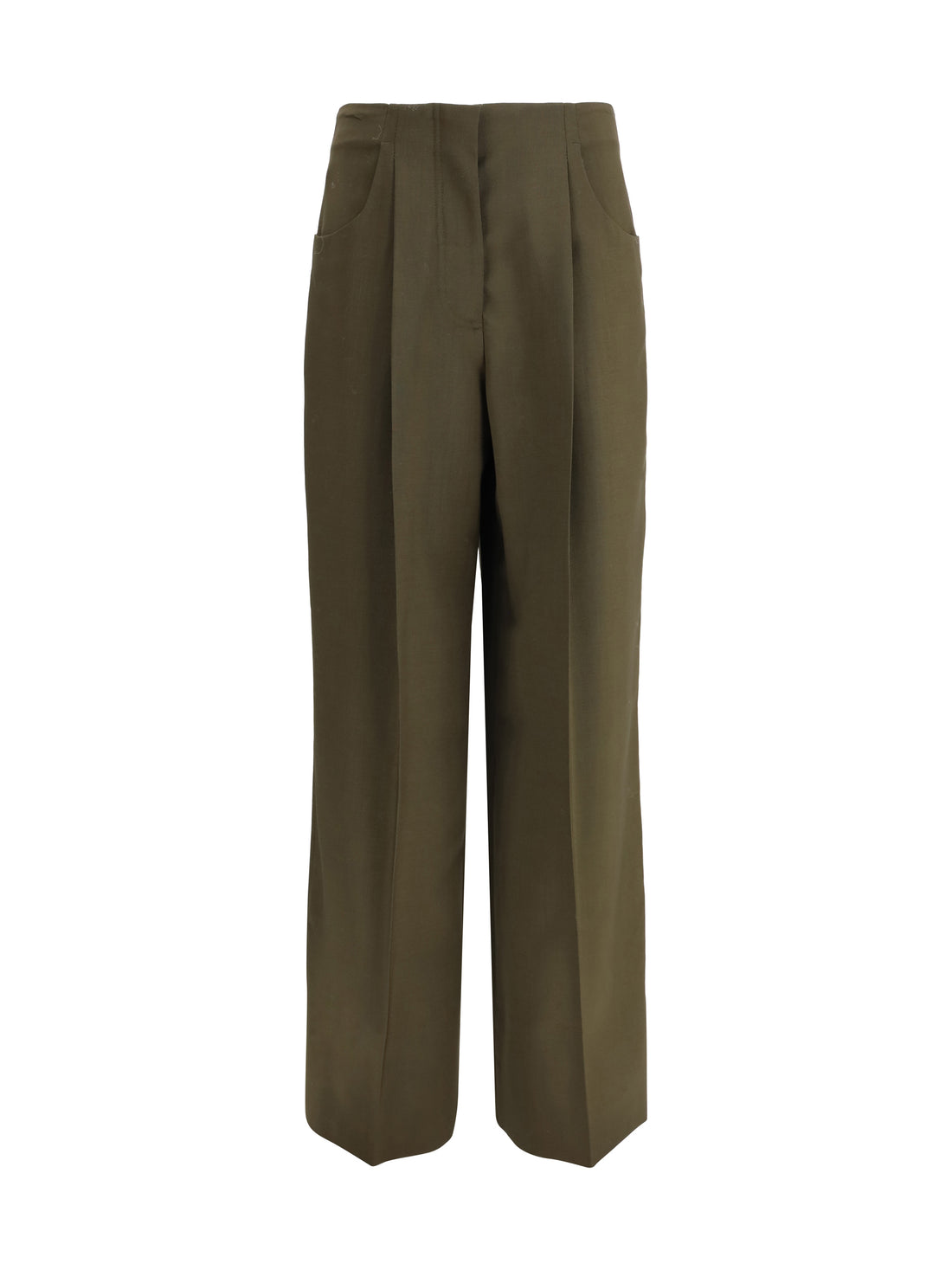 FENDI 38 wide-leg trousers in wool and mohair