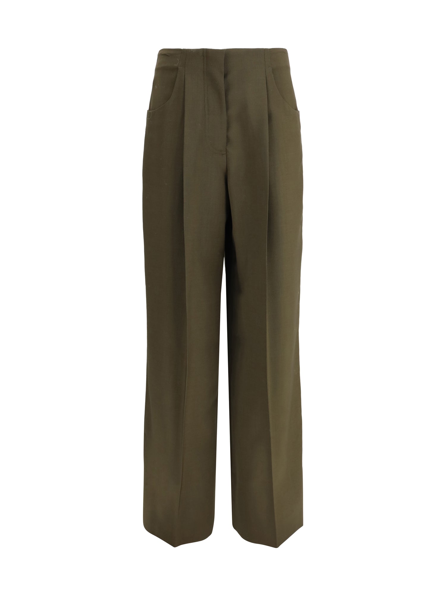 FENDI 38 wide-leg trousers in wool and mohair 