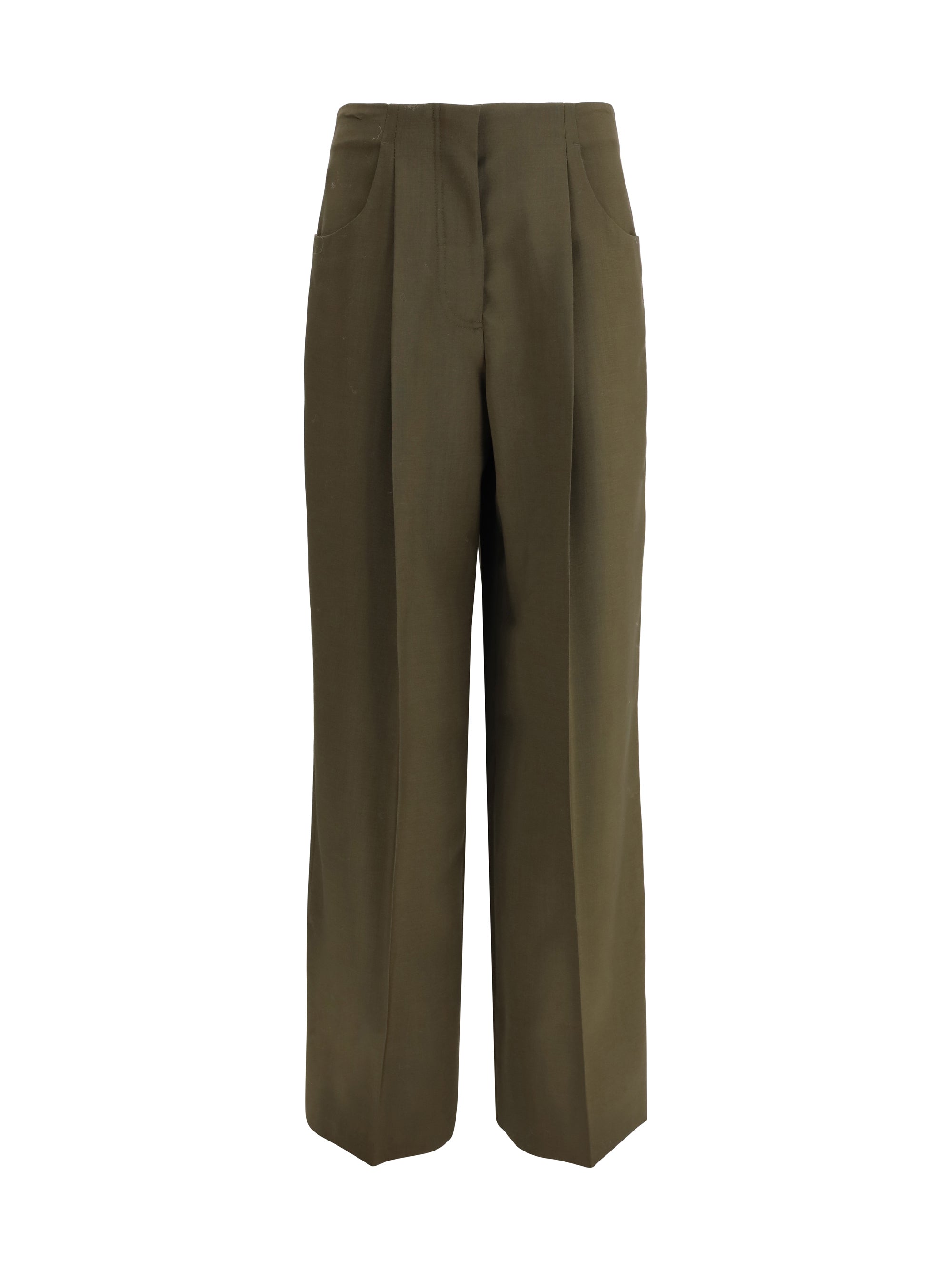 FENDI 38 wide-leg trousers in wool and mohair 
