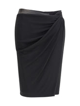VERSACE 40 draped jersey skirt