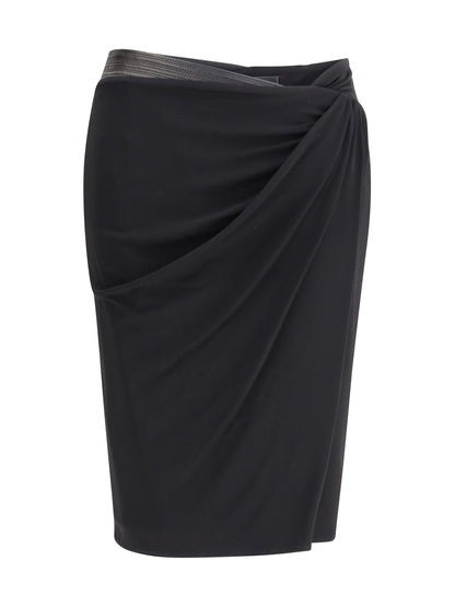 VERSACE 40 draped jersey skirt