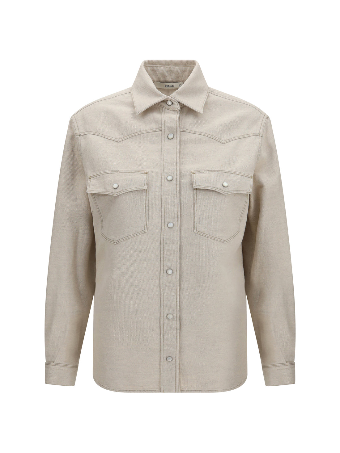 FENDI 40 selleria denim western shirt