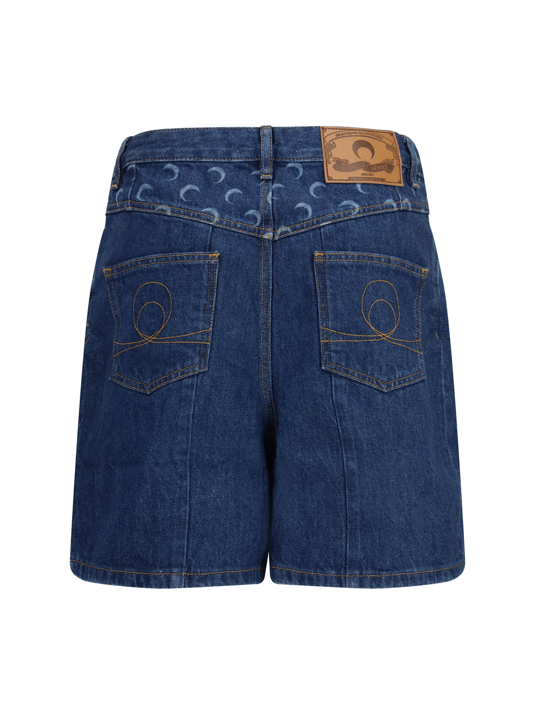 MARINE SERRE 36 high-waisted denim shorts