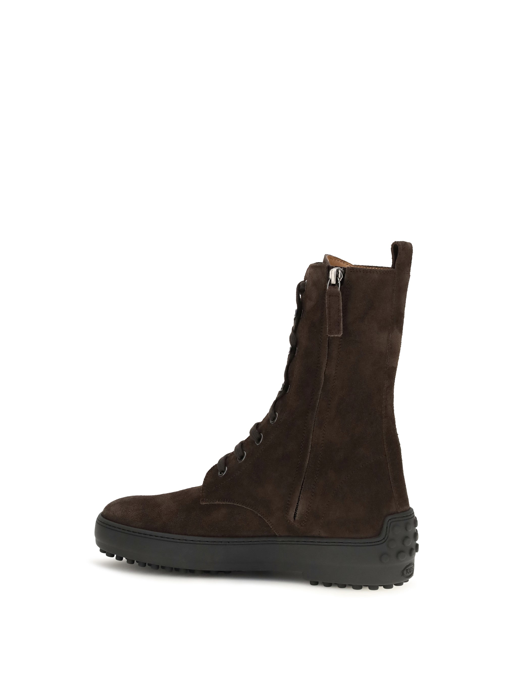 winter gommino suede leather lace-up ankle boots