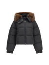 godetia padded down jacket with faux fur