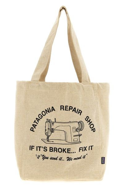 market shopping bag in cotton canvas and fabric scraps from the patagonia upr
