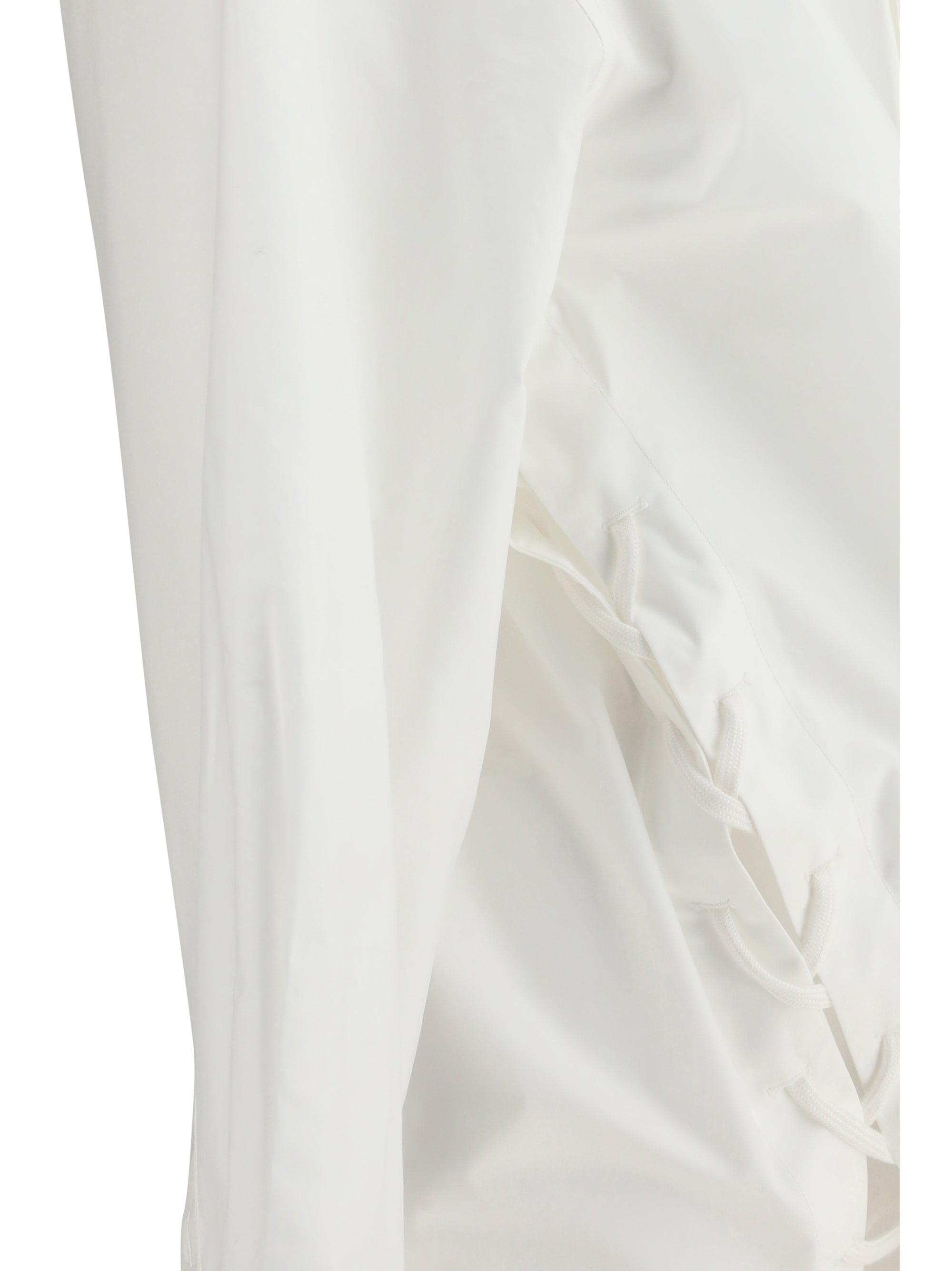 lace-up cotton shirt