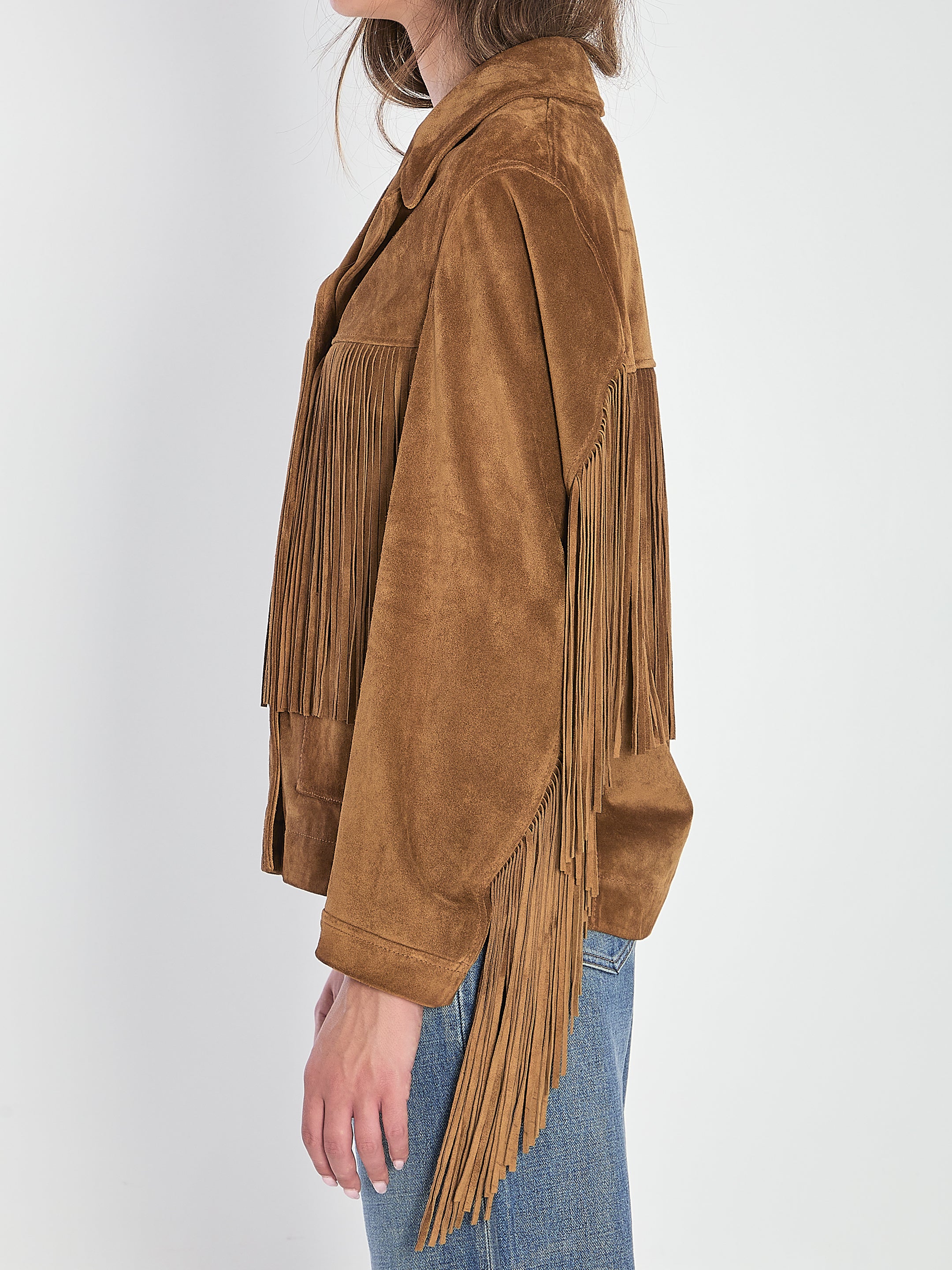 GOLDEN GOOSE 40 suede jacket with fringe 