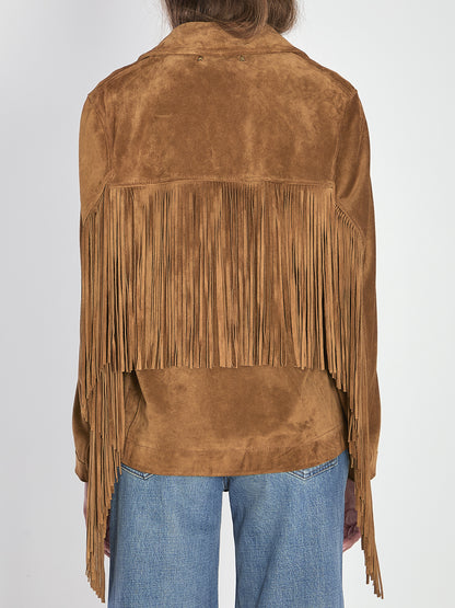 GOLDEN GOOSE 40 suede jacket with fringe 